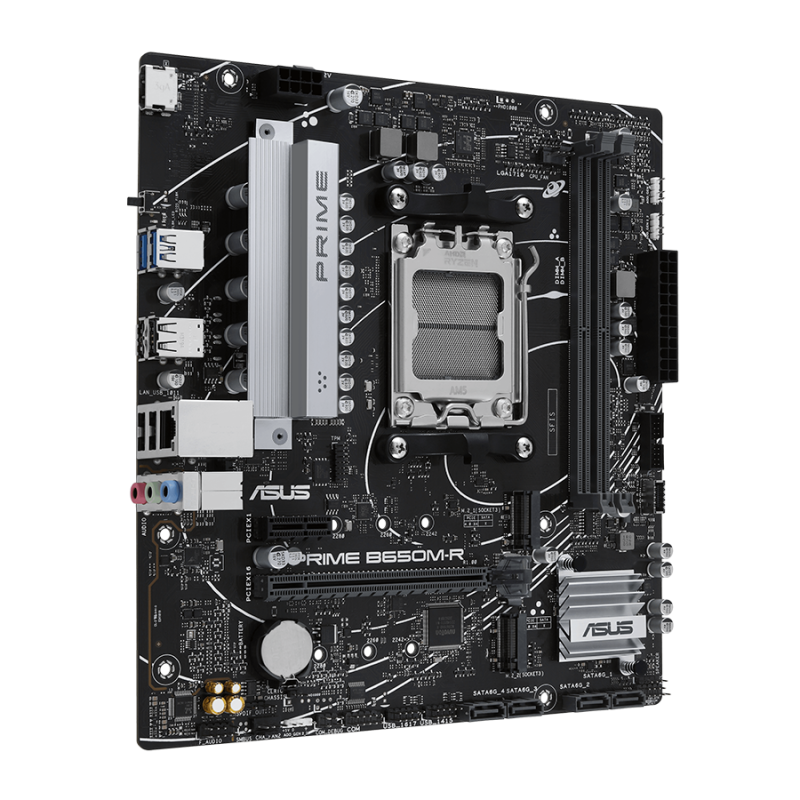 ASUS MB PRIME B650M-R B650, AM5, 2xDDR5 2x M.2, 4xSATA, HDMI, 6xUSB, RAID, mATX - Image 2